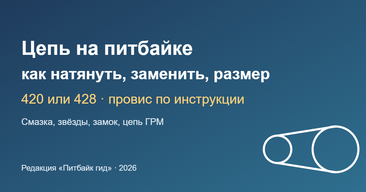 Цепь на питбайке: как натянуть, заменить, какой размер — обложка