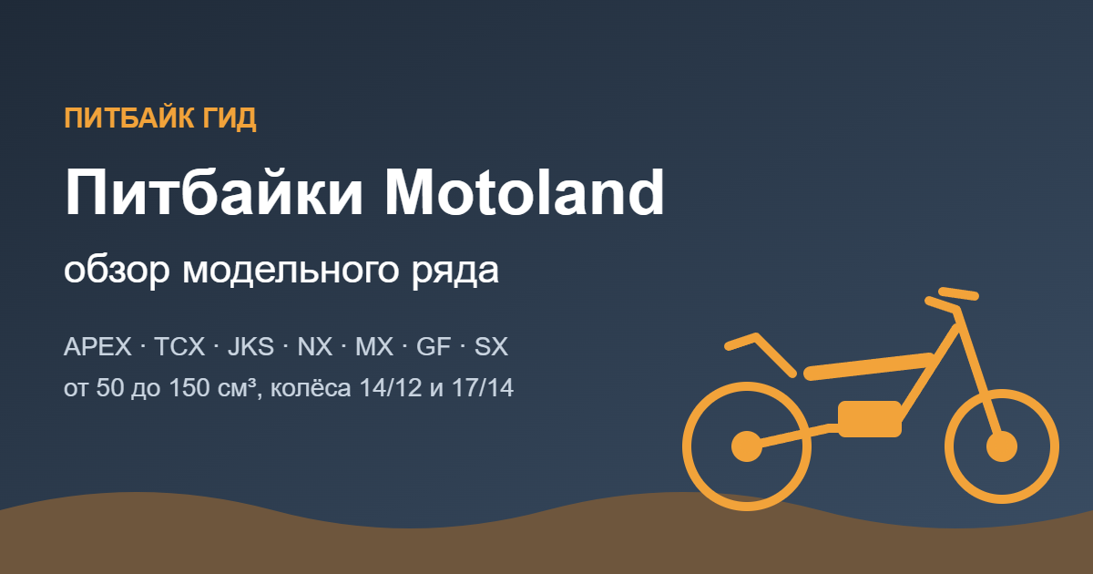 Питбайки Motoland: обзор модельного ряда — обложка